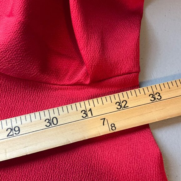 Liz Claiborne 4X Red Long Sleeve Blouse Top Overlay Ruffle Satin Old Money - Picture 7 of 13